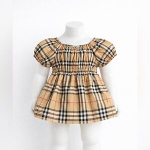 Burberry nova check ruched dress girls 6m